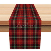 Aperturee - Aperturee Christmas Plaid Table Runner Red Black and Green Tartan Classic Holiday Farmhouse Table Decor