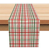 Aperturee - Aperturee Christmas Plaid Table Runner Red Green and Cream Tartan Classic Traditional Holiday Table Decor