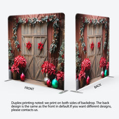 Aperturee - Aperturee Christmas Red Wood Door Event Photo Booth Backdrop