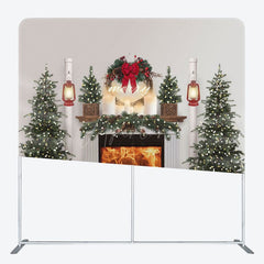 Aperturee - Aperturee Christmas Tree Fireplace Scene Pillow Case Backdrop