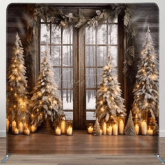 Aperturee - Aperturee Christmas Tree Indoor Square Tension Holiday Backdrop