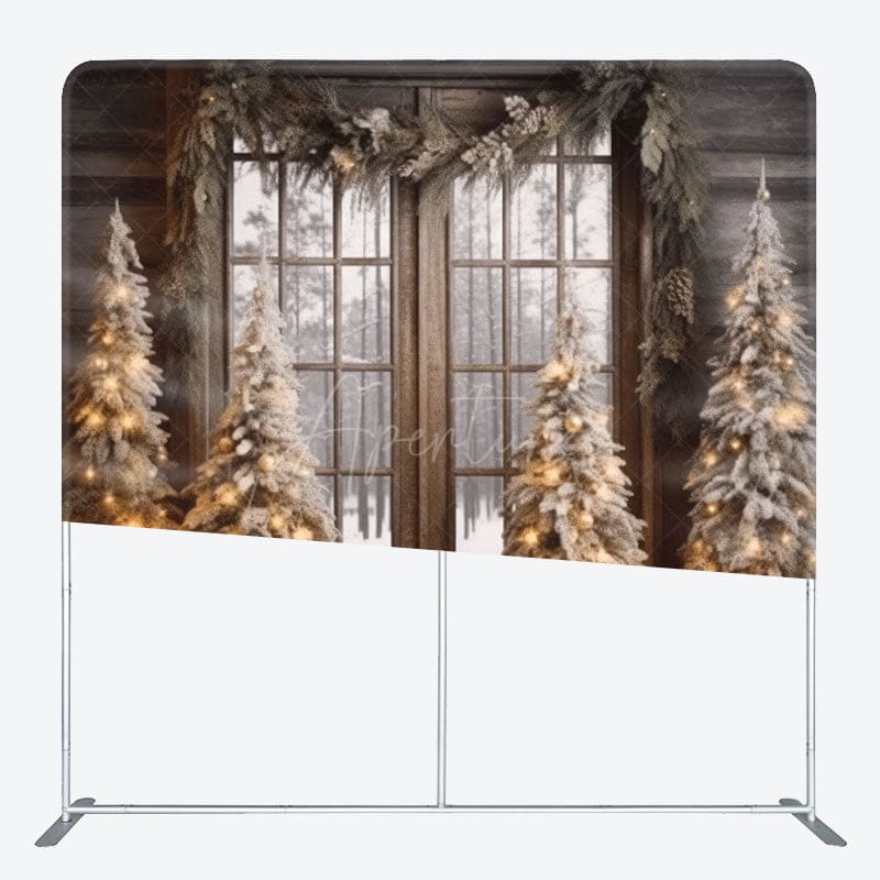 Aperturee - Aperturee Christmas Tree Indoor Square Tension Holiday Backdrop
