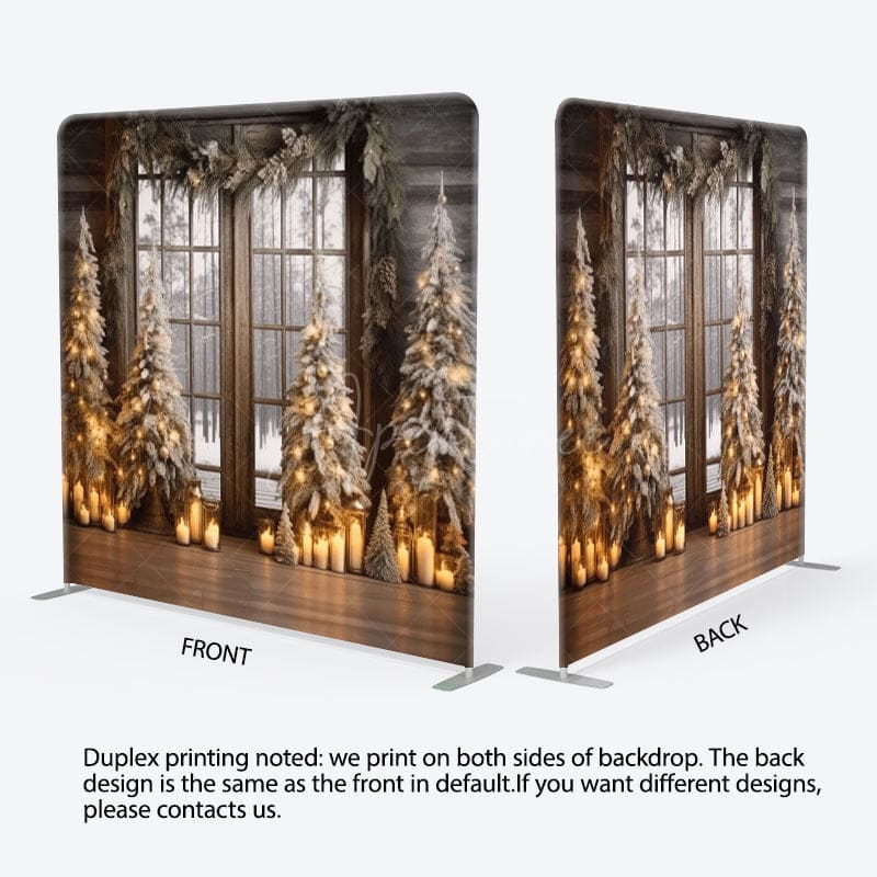 Aperturee - Aperturee Christmas Tree Indoor Square Tension Holiday Backdrop