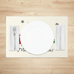 Aperturee - Aperturee Christmas Tree Set of 4 Placemats Leopard Plaid Trees Merry Christmas Farmhouse Table Mats Decor