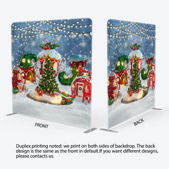 Aperturee - Aperturee Christmas Tree Snowflake Light Tension Fabric Backdrop
