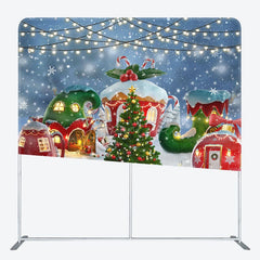 Aperturee - Aperturee Christmas Tree Snowflake Light Tension Fabric Backdrop