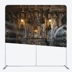 Aperturee - Aperturee Christmas Trees Luxury White Wall Pillow Case Backdrop