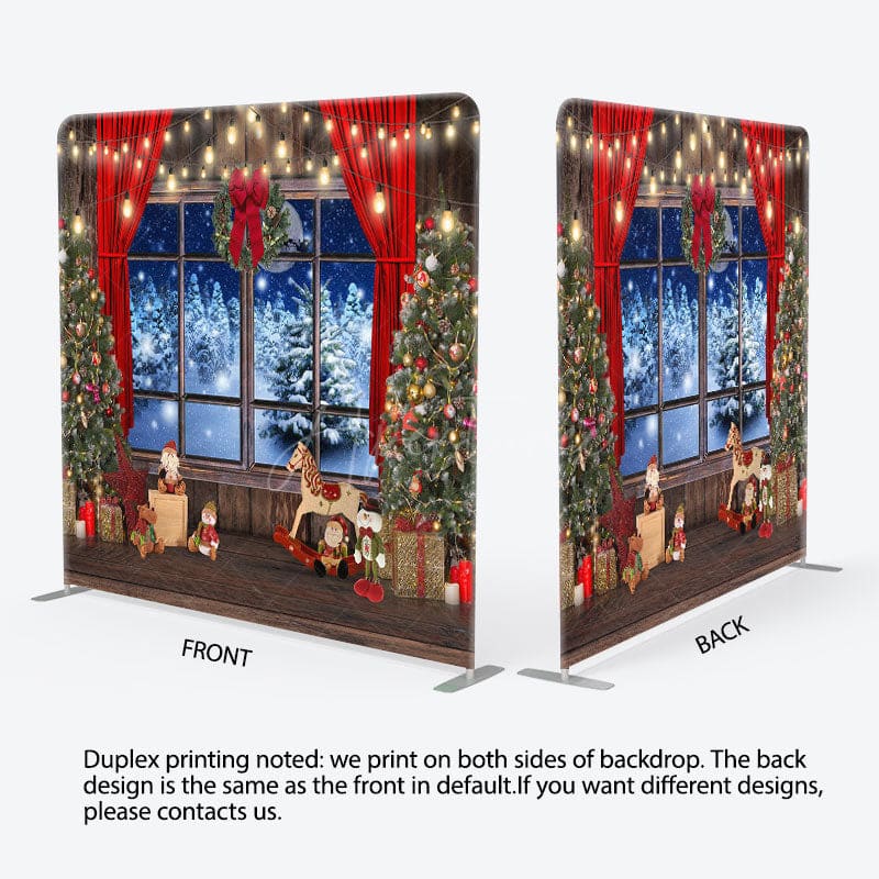 Aperturee - Aperturee Christmas Window Scene Double-Sided Square Backdrop