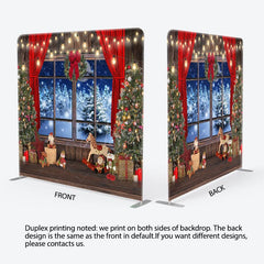 Aperturee - Aperturee Christmas Window Scene Double-Sided Square Backdrop