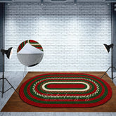 Aperturee - Aperturee Christmas Woven Straw Ropes Fabric Floor Backdrop