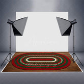 Aperturee - Aperturee Christmas Woven Straw Ropes Photo Rubber Floor Mat