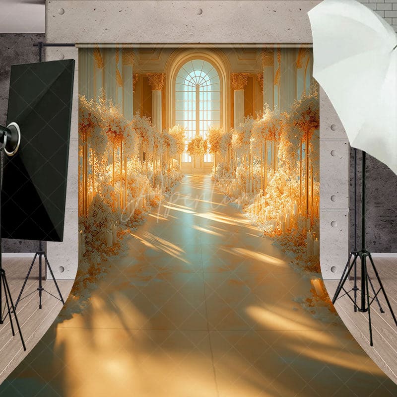 Aperturee - Aperturee Church Flowers Road Sweet Wedding Sweep Backdrop