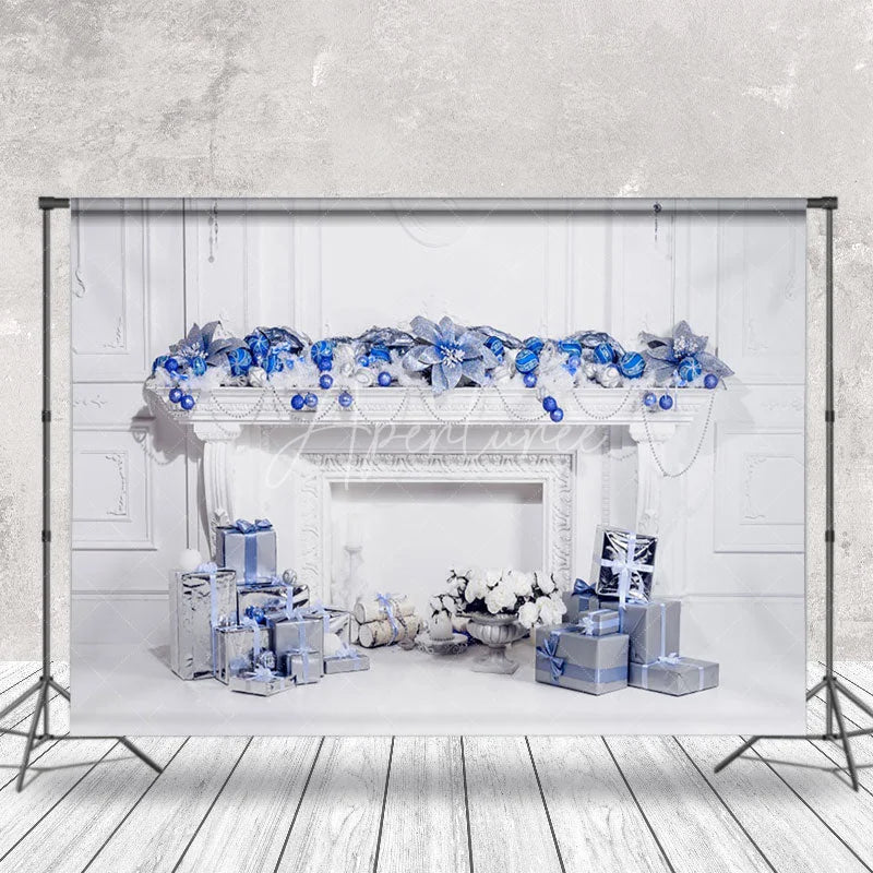 Aperturee - Aperturee Church White Wall Fireplace Christmas Photo Backdrop
