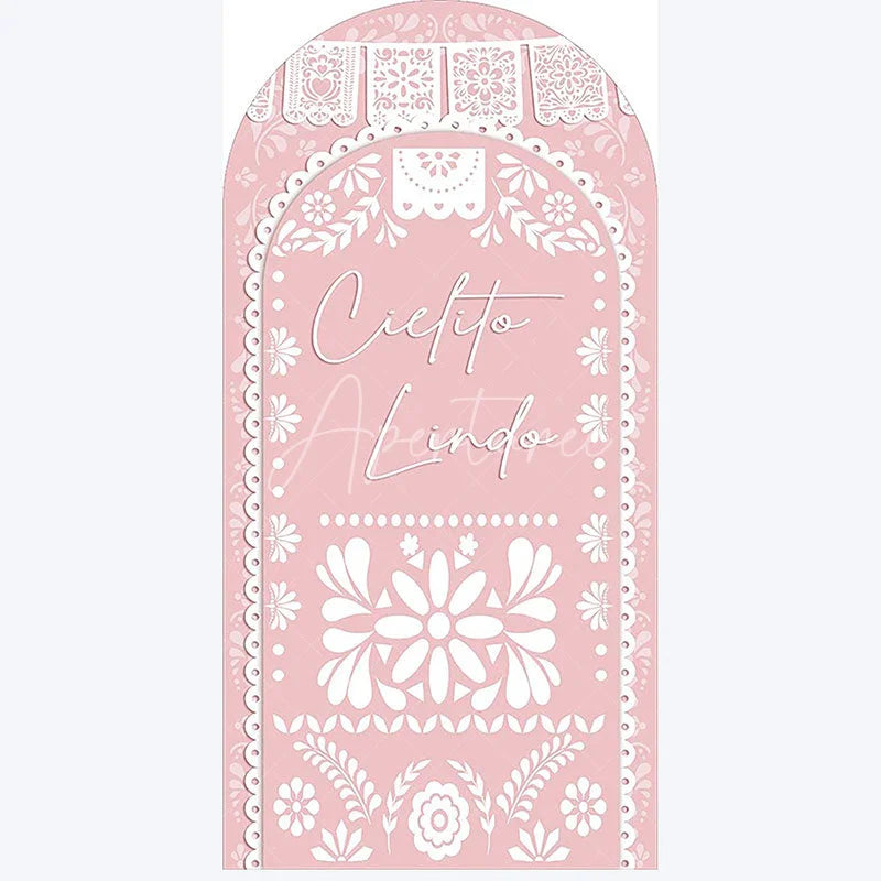 Aperturee - Aperturee Cielito Lindo Boho Wedding Arch Sweetie Baby Shower Backdrop Decor Floral Photo Background for Ceremony