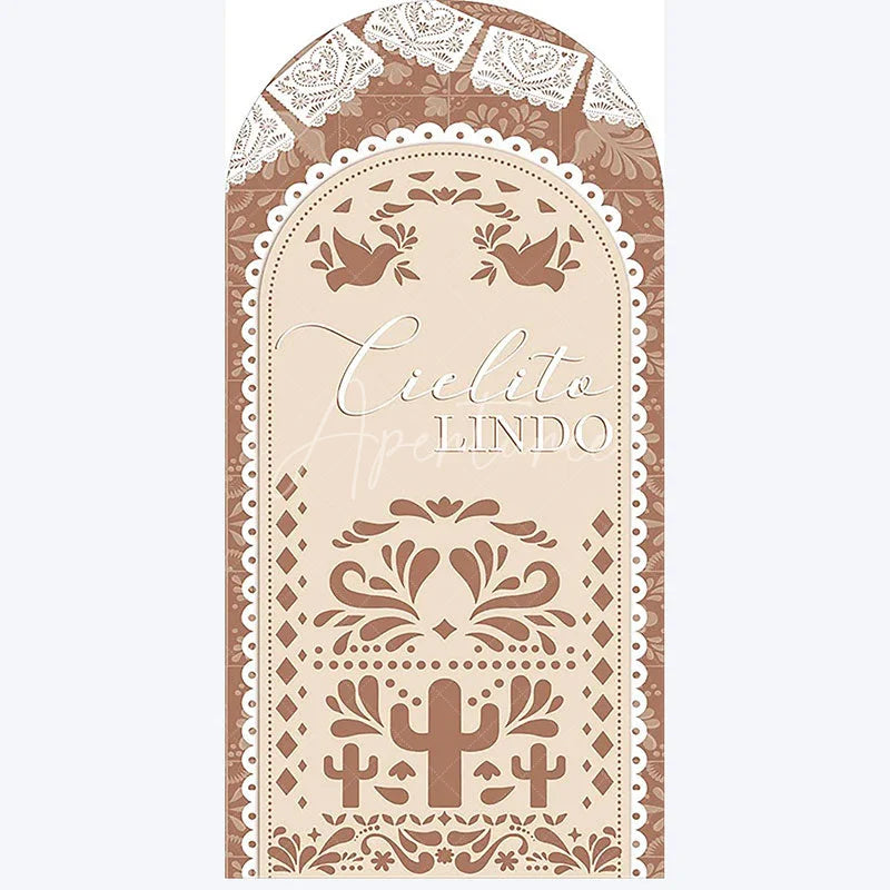 Aperturee - Aperturee Cielito Lindo Boho Wedding Arch Sweetie Baby Shower Backdrop Decor Floral Photo Background for Ceremony