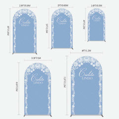 Aperturee Aperturee Cielito Lindo Floral Blue Bridal Shower Arch Backdrop