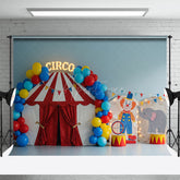 Aperturee - Aperturee Circo Tent Balloons Flags Cake Smash Photo Backdrop