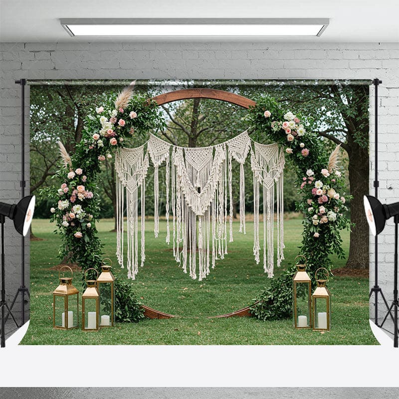 Aperturee - Aperturee Circular Arch Floral Fresh Outdoor Wedding Backdrop