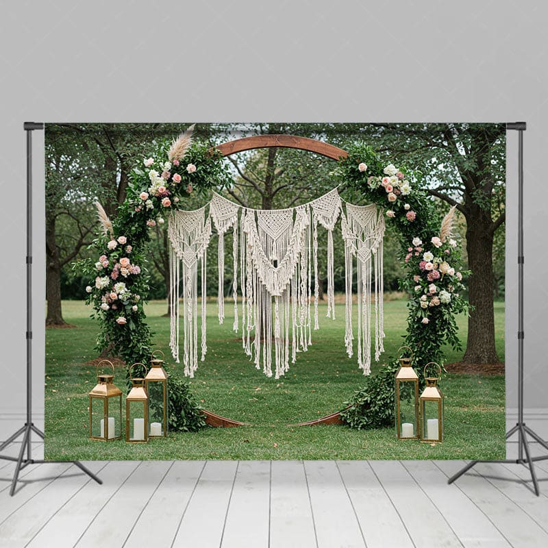Aperturee - Aperturee Circular Arch Floral Fresh Outdoor Wedding Backdrop