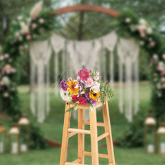 Aperturee - Aperturee Circular Arch Floral Fresh Outdoor Wedding Backdrop