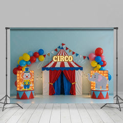 Aperturee - Aperturee Circus Balloon Flags With Stage Cake Smash Backdrop