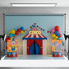 Aperturee - Aperturee Circus Balloon Flags With Stage Cake Smash Backdrop