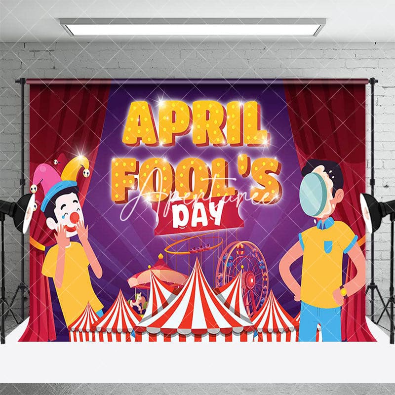 Aperturee - Aperturee Circus Curtain Stage Crown April Fools Day Backdrop