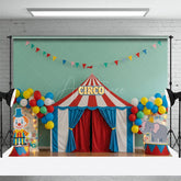 Aperturee - Aperturee Circus Fresh Colors Birthday Cake Smash Backdrop