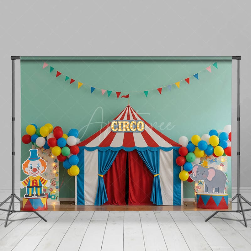 Aperturee - Aperturee Circus Fresh Colors Birthday Cake Smash Backdrop