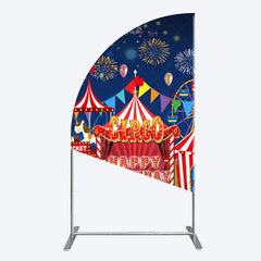 Aperturee - Aperturee Circus Nights Sweet Birthday Party Half Moon Arch Backdrop