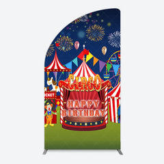 Aperturee - Aperturee Circus Nights Sweet Birthday Party Half Moon Arch Backdrop