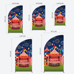 Aperturee - Aperturee Circus Nights Sweet Birthday Party Half Moon Arch Backdrop