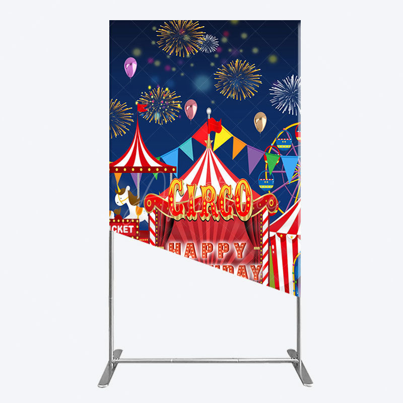 Aperturee - Aperturee Circus Nights Sweet Birthday Party Rectangle Backdrop