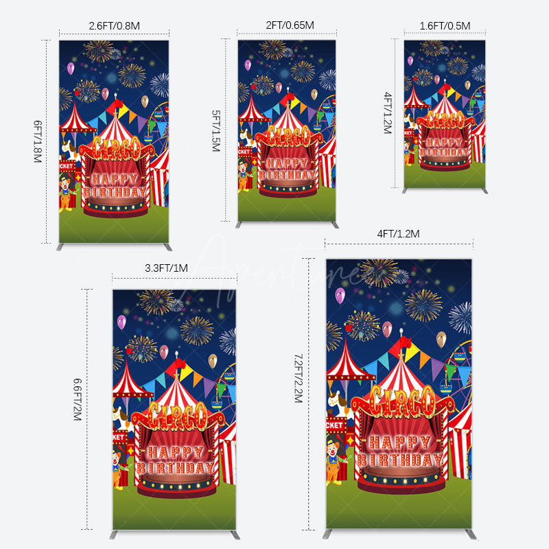 Aperturee - Aperturee Circus Nights Sweet Birthday Party Rectangle Backdrop
