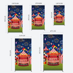 Aperturee - Aperturee Circus Nights Sweet Birthday Party Rectangle Backdrop