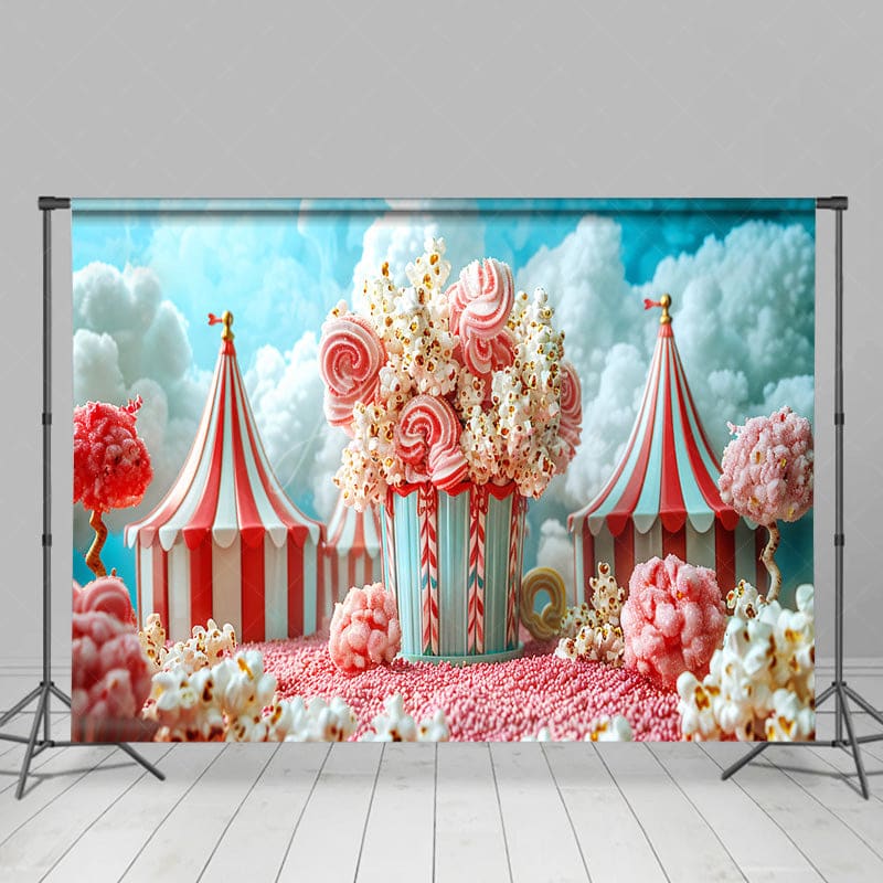 Aperturee - Aperturee Circus Popcorn Sweet Birthday Cake Smash Backdrop