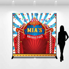 Aperturee - Aperturee Circus Stage Cartoon Custom Birthday Backdrop For Kid