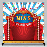 Aperturee - Aperturee Circus Stage Cartoon Custom Birthday Backdrop For Kid