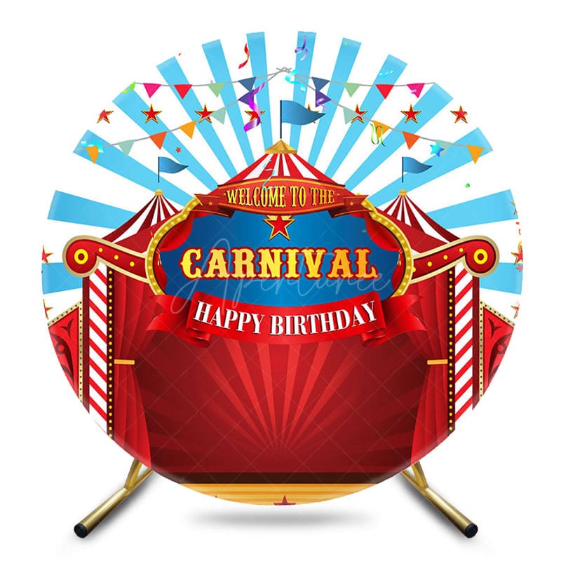 Aperturee - Aperturee Circus Tent Welcome To The Carnival Round Backdrop