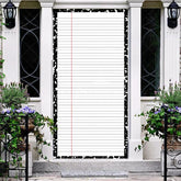 Aperturee - Aperturee Classic Black and White Composition Notebook Ruled Paper Door Cover Back to School Academic Theme Decor.