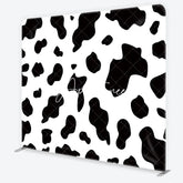 Aperturee - Aperturee Classic Black and White Cow Print Square Double-Sided Backdrop Farm Animal Theme Birthday Party Decor