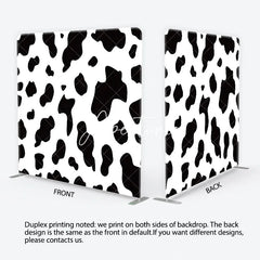 Aperturee - Aperturee Classic Black and White Cow Print Square Double-Sided Backdrop Farm Animal Theme Birthday Party Decor