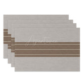 Aperturee - Aperturee Classic Bright Brown Placemats Set of 4 Abstract Warm Color Design for Modern and Rustic Dining