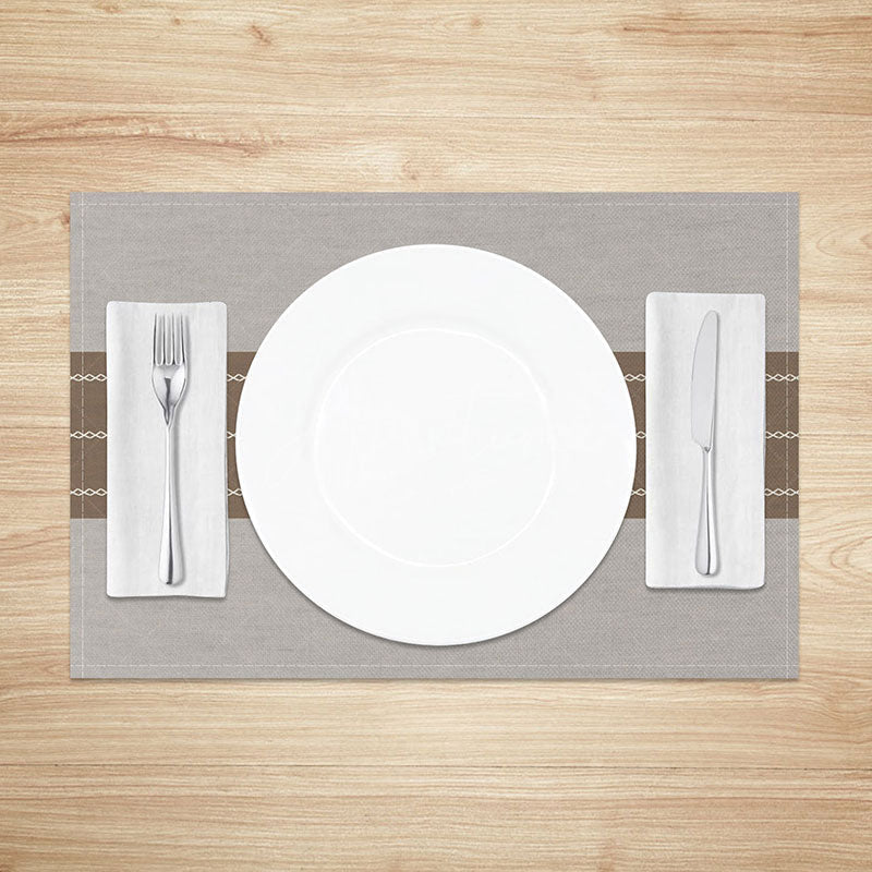 Aperturee - Aperturee Classic Bright Brown Placemats Set of 4 Abstract Warm Color Design for Modern and Rustic Dining