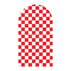 Aperturee - Aperturee Classic Checkered Pattern Arch Backdrop Crisp Grid Patterns With Clean Lines Elegant Party Decorations