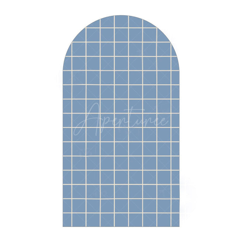 Aperturee - Aperturee Classic Checkered Pattern Arch Backdrop Crisp Grid Patterns With Clean Lines Elegant Party Decorations