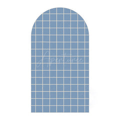 Aperturee - Aperturee Classic Checkered Pattern Arch Backdrop Crisp Grid Patterns With Clean Lines Elegant Party Decorations