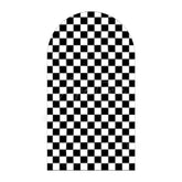 Aperturee - Aperturee Classic Checkered Pattern Arch Backdrop Crisp Grid Patterns With Clean Lines Elegant Party Decorations