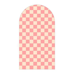 Aperturee - Aperturee Classic Checkered Pattern Arch Backdrop Crisp Grid Patterns With Clean Lines Elegant Party Decorations