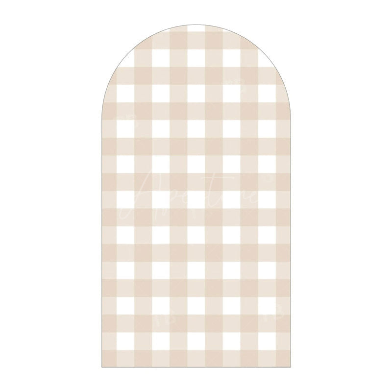 Aperturee - Aperturee Classic Checkered Pattern Arch Backdrop Crisp Grid Patterns With Clean Lines Elegant Party Decorations